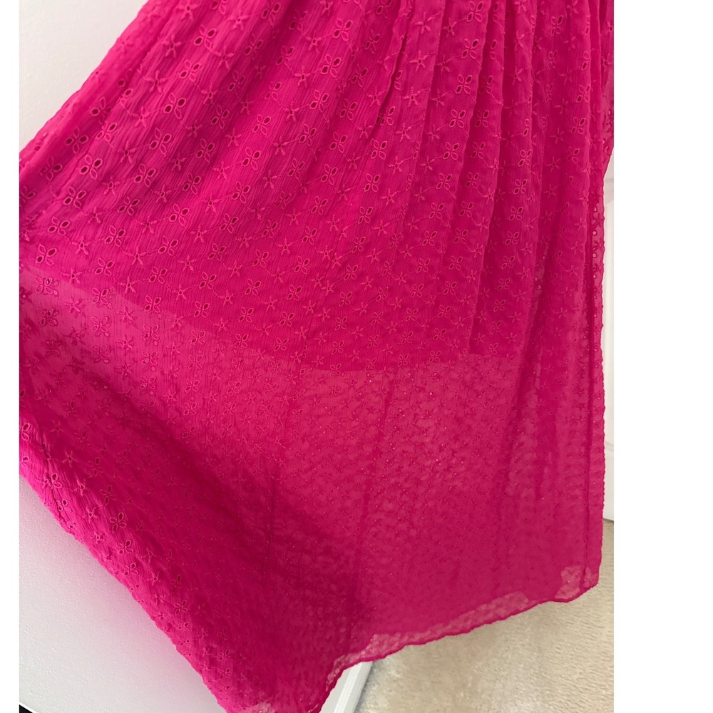 Free People Strangelove Maxi Dress Pink Purple Eyelet Lace Embroidered Sz S - Picture 10 of 12